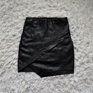 Dynamite Black Faux Leather Mini Skirt
